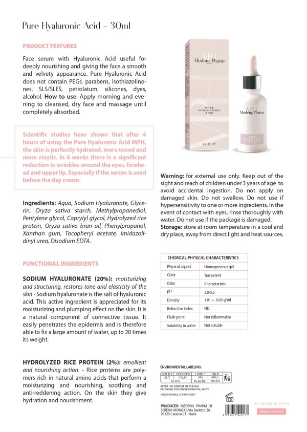 PURE HYALURONIC ACID – 30 ML